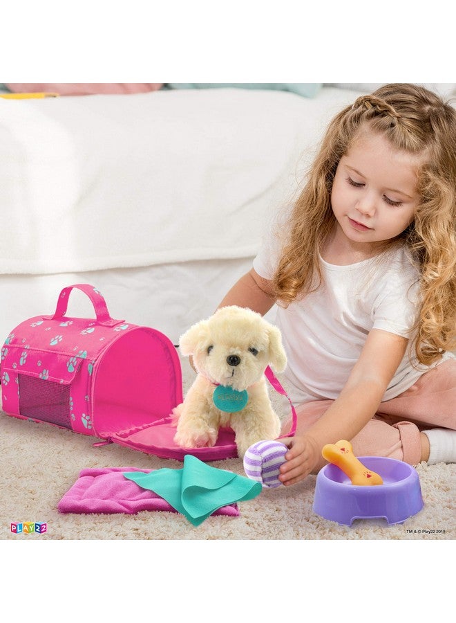 Play22 Plush Puppy Doll Set for Kids 9 PCS - Baby Doll Accessories - Doll Puppy Set - 4 Year Old Girl Birthday Gifts, Little Girl Toys, Sized for 18" Dolls, Multicolor - Image 5