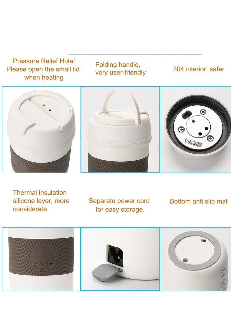 Portable Travel Heating Mug, Mini Electric Cup, 55℃ / 80℃ / 100℃ Optional, 304 Stainless Steel Liner Kettle, 12 Hours Insulation Function, 300W 350 ml Fashion Electric Thermos, Automatic Shut-Off  - Image 5