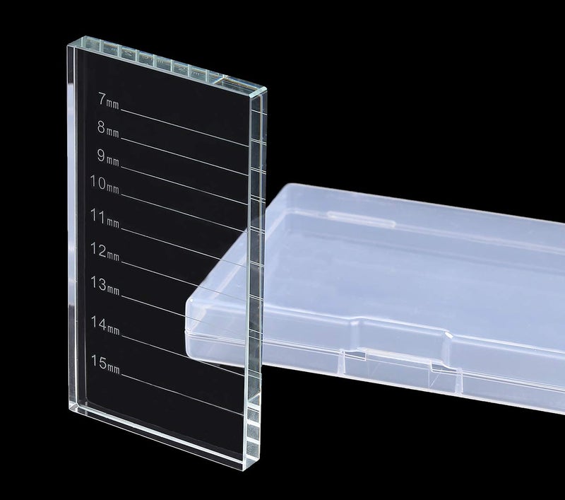 catin Eyelash Extension Crystal Pallet Lash Holder Tray Bigger Size with Storage Case 4.3x2.4 Inch,7-15 mm - Image 1