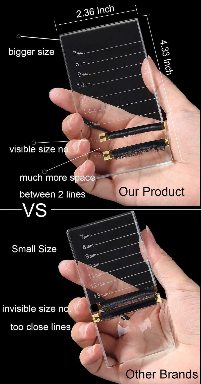 catin Eyelash Extension Crystal Pallet Lash Holder Tray Bigger Size with Storage Case 4.3x2.4 Inch,7-15 mm - Image 3