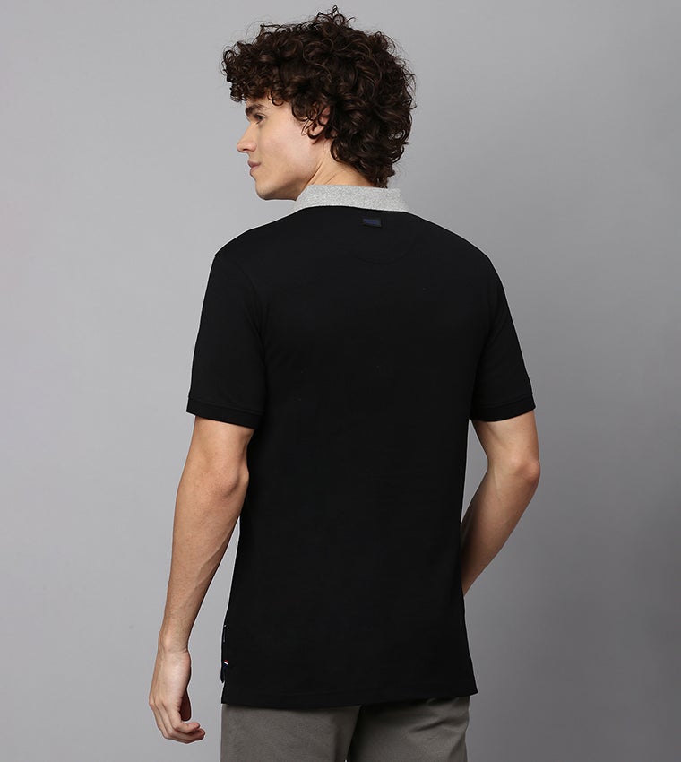 Beverly Hills Polo Club Black Regular Fit Cotton Polo T-Shirt - Image 3