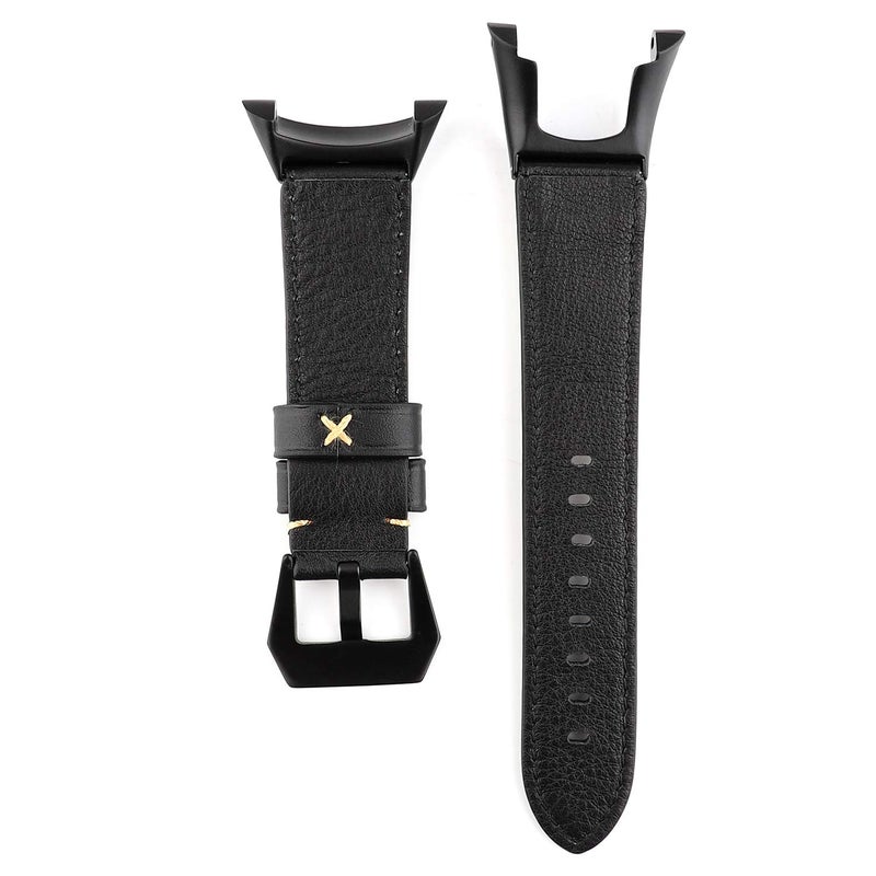 Demupai Replacement Cowhide Leather Watch Band for Suunto Ambit 2/2S/2R/3 Sport/3 Run/3 PEAK, 22mm Width Leather Strap (Black, Medium, 6.7 inches - 8.85 inches) - Image 2