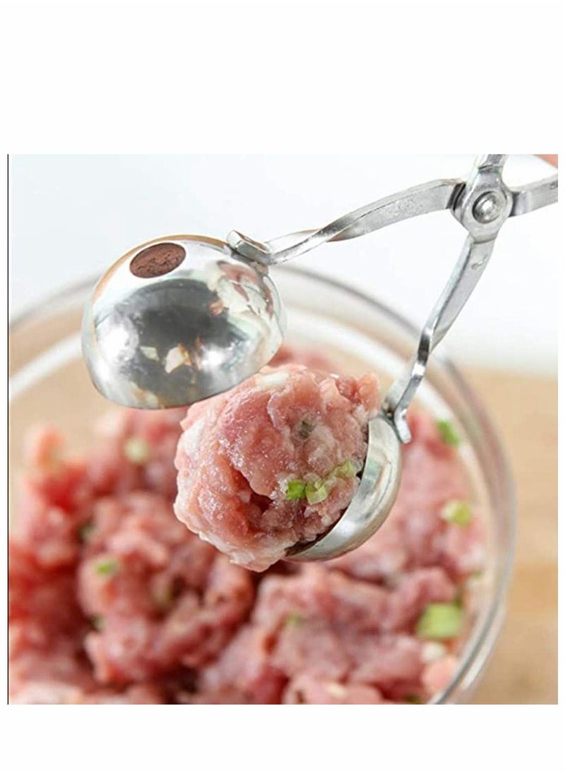 Y&D - 2 Pcs Stainless Steel Meat Ballers, Nonstick Meatball Scoop Ball Maker Ice Tongs for Cake Pop, Cream Scoop, Fruit, Cookie Dough, Melon (1.38" and 1.78") - Image 1