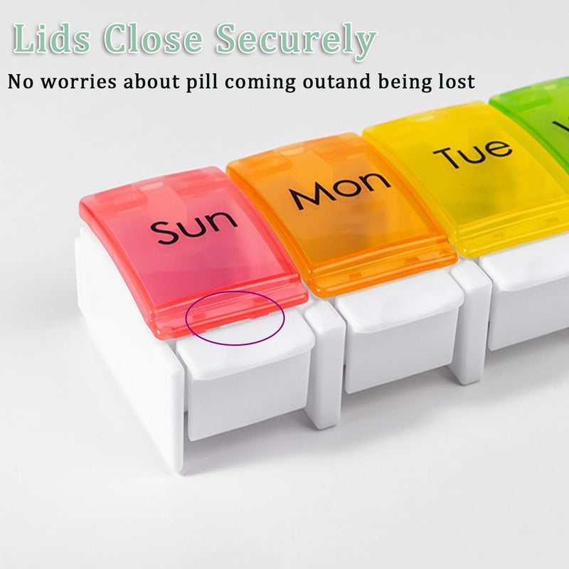 7 Day Portable Pill Organizer - Weekly Storage Box for Vitamins and Medication - Image 3