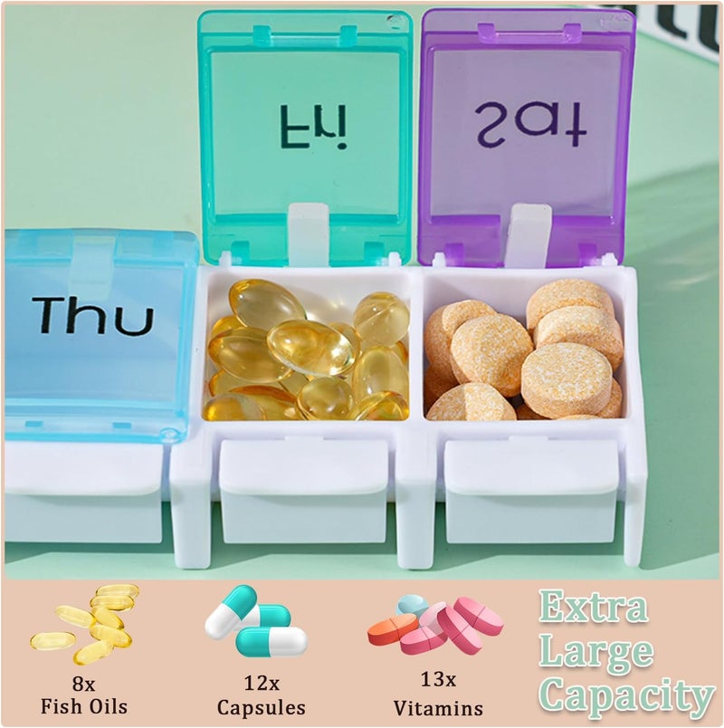 7 Day Portable Pill Organizer - Weekly Storage Box for Vitamins and Medication - Image 4
