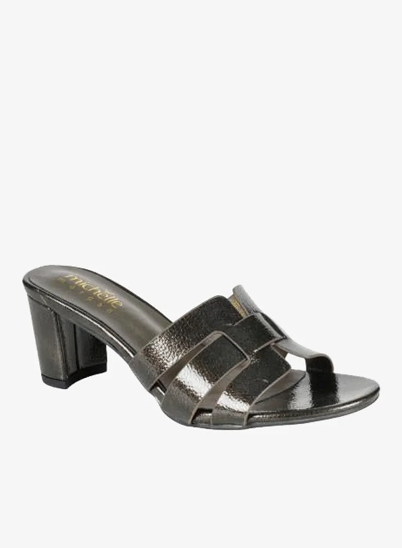 Michelle Morgan 092-3039 Michelle Morgan Ladies Block Heel Sandals 413RJ191 Pewter