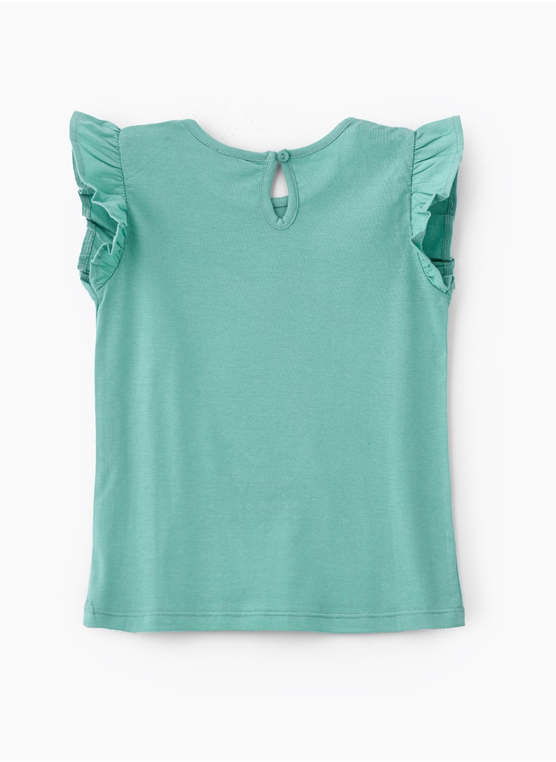 Jelliene Refreshing Mint Sweet Summer Pineapple Cotton Tee for Girls  - Image 2