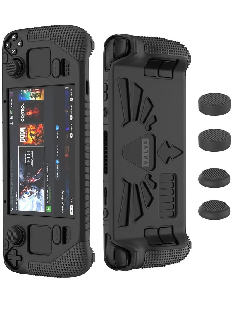 SYOSI Steam Deck Standing Protective Case, Thickening Silicone Accessories Protector, Soft Cover Skin Shell with 2 Pairs Thumb Grips, Full Protection Kit to Anti-Slip for Valve Stream Deck  - Image 1