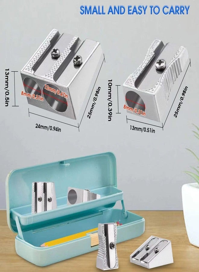 OFiSEXPT Metal Pencil Sharpeners, 4pcs Manual Double Hole Pencil Sharpener for Colored Graphite Pencils, Crayon Sharpener, Home School Office - Image 4