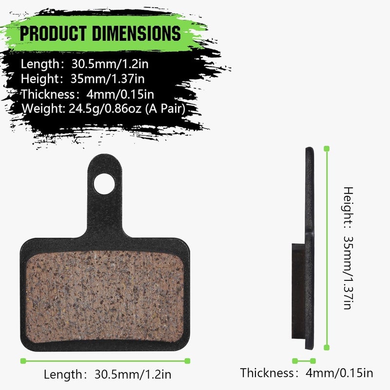 Zacro 4 Pairs Bike Brake Pads, Ceramic Bicycle Disc Brake Pads Fit for Tektro Shimano TRP Deore Br-M575 B01s Mt200 M525 M515 T615 T675 M505 M495 M486 M485, Mountain MTB Ebike Brake Pads Replacement - Image 5