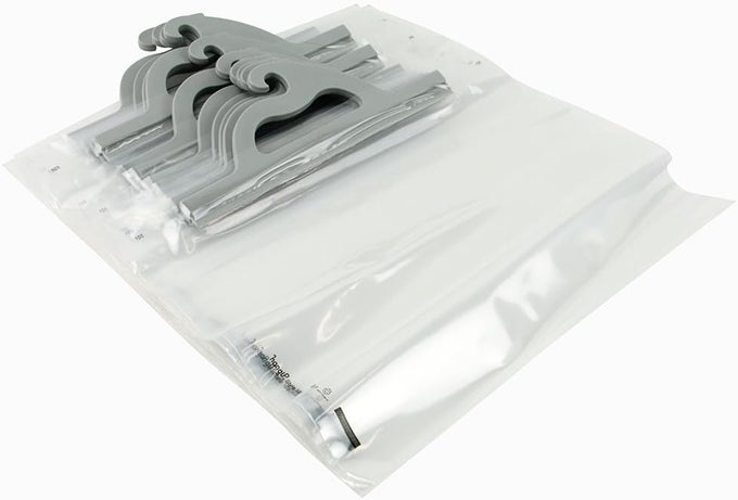 DELUXE HANGING STORAGE BAGS 10PACK OF 14 X 125 INCH CLEAR PLASTIC POLYETHYLENE BAGS FOR CLASSROOM LIBRARY AND PHARMACY USE