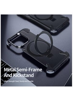 Generic Metal Phone Case for iPhone 14 Pro Max Black Leather with Phone Screen Protector  - Image 5