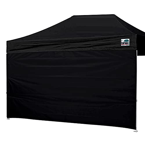 Eurmax USA 10x15 Pop Up Canopy SunWallUV Protection for TentsBlocks SunlightWindWater Resistant Side Wall OnlyEasy Hook Loop InstallationFit for 15FT Straight Leg SheltersGazeboBlack - Image 1