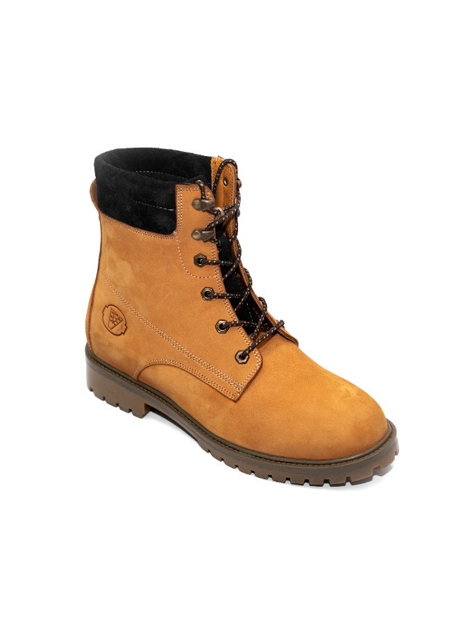 Levent Genuine Leather Working Style Half Boot - Camel - Image 1