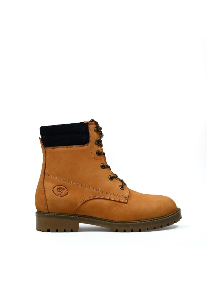 Levent Genuine Leather Working Style Half Boot - Camel - Image 3