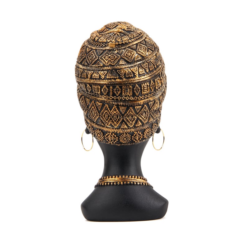 Smadeer African Statue and Sculpture for Home Decor, Women Figurine in Antique Gold Color - Image 3