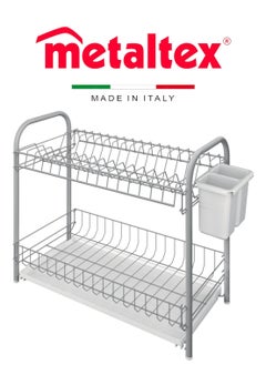 Metaltex 2-Tier Dish Drainer Doubletex – Space-Saving with Basin & Cutlery Tray - pzsku/Z544E22DFD62A8F93669BZ/45/_/1739443055/3ef98140-b1d5-42e6-9685-cff475559130