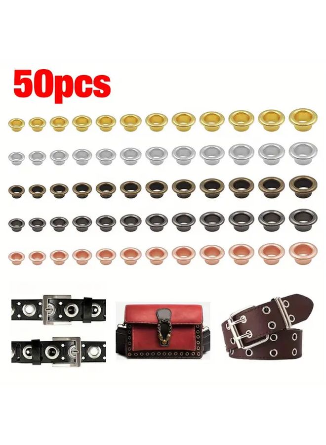 Rose Golden 2mm Metal Grommets 50pcs with Washers for Leather Craft Belt Shoe Repair Clothing DIY - Image 1
