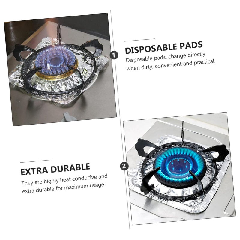 50 Pcs Aluminum Foil Gas Stove Covers Non Stick Waterproof Oven Liners for Easy Cleaning - Image 5