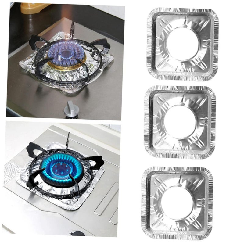 50 Pcs Aluminum Foil Gas Stove Covers Non Stick Waterproof Oven Liners for Easy Cleaning - Image 3