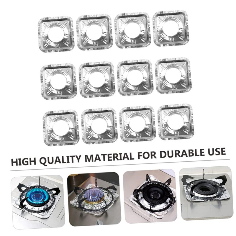 50 Pcs Aluminum Foil Gas Stove Covers Non Stick Waterproof Oven Liners for Easy Cleaning - Image 4