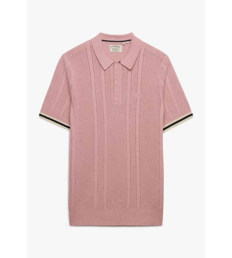Superdry Knitted Texture Short Sleeve Polo Shirt