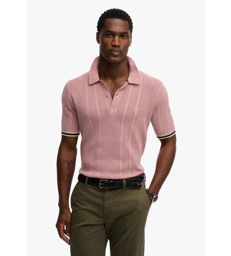 Superdry Knitted Texture Short Sleeve Polo Shirt