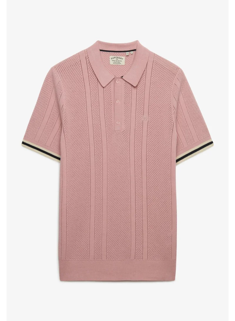 Superdry Knitted Texture Short Sleeve Polo Shirt