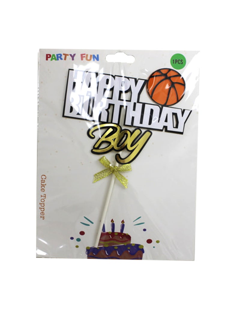 PARTY FUN Happy Birthday Boy Cake Topper 1pcs  - Image 2
