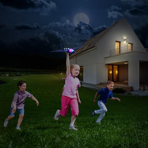 Wesfuner 4 Pack Airplane Launcher Toys, 2 Flight Modes LED Foam Glider Catapult Plane Toy for Boys, Outdoor Flying Toys Birthday Gifts for Boys Girls 4 5 6 7 8 9 10 11 12 Year Old - Image 5