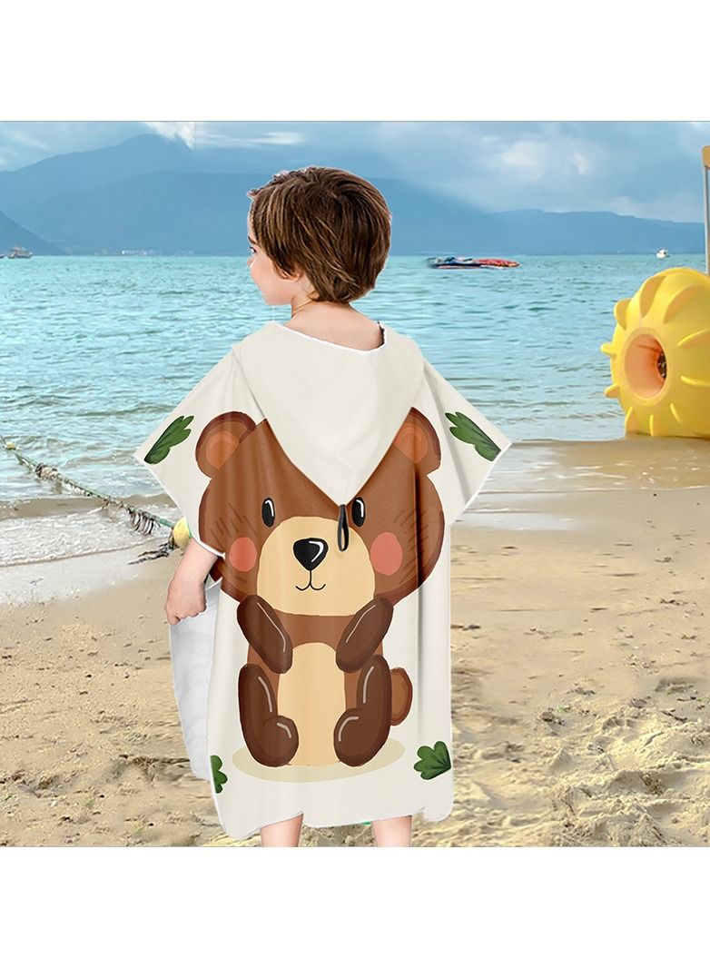 Loquat With Hood Coral Fleece Cloaks Bath Towel