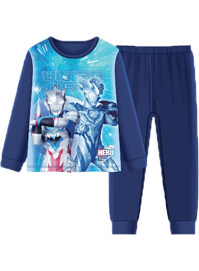 Ultraman Children's Underwear Set, Boys' Autumn Clothes And Pants, Baby Pajamas, Autumn And Winter Home Wear, Ahm96115, Red, 140cm - Image 3