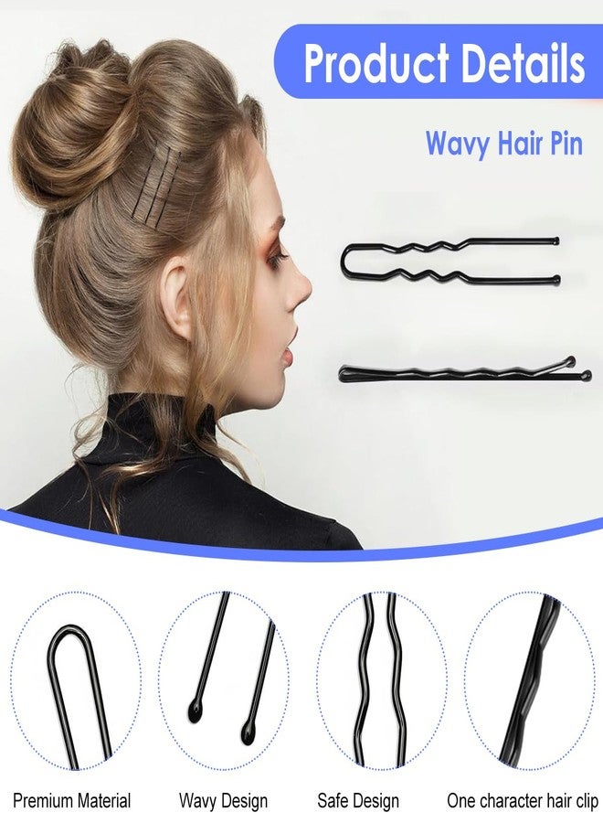MAYCREATE® 300pcs Bobby Pins Hair Pins U Pins with Mini Rubber Hair Ties, Stylish Metal Bobby Pins for Updos, Holding Stray Strands, Hair Accessories Hair Pins for Girls Women, Black - Image 3