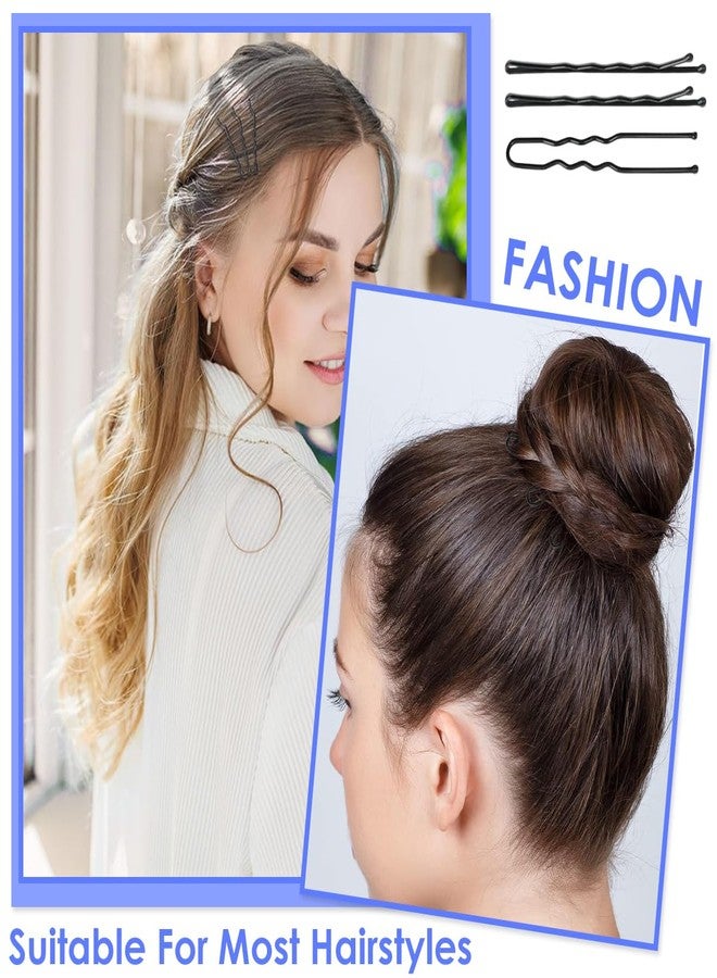 MAYCREATE® 300pcs Bobby Pins Hair Pins U Pins with Mini Rubber Hair Ties, Stylish Metal Bobby Pins for Updos, Holding Stray Strands, Hair Accessories Hair Pins for Girls Women, Black - Image 4