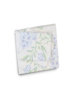 Raymond Raymond Home King Flat Sheet Bedsheet 200 Thread Count Luxirious 100% Long Staple Cotton Bedding Printed Sateen Percale Bed Linen with 2 Pillow Case - Blue (274 * 274 CM)  - Image 5