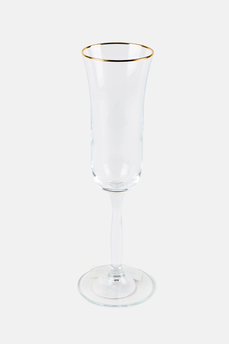 Muy Mucho Gold Rim Champange Glass 170ml, Transparent  - Image 2