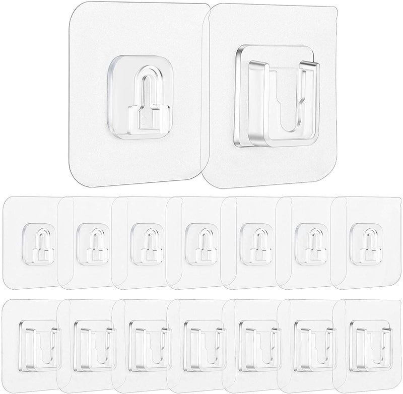 Double Sided Adhesive Wall Hooks for Hanging Strong Photo Frame Heavy Duty Wall Hooks for Multipurpose Bathroom Kitchen Office Wall Sticking Hooks Without Punching and Nails Waterproof Pack of 6  - Image 2