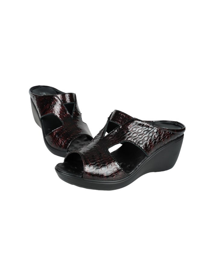 Michelle Morgan - 092-2733 Michelle Morgan Ladies Wedge Heel Sandals 20926-10 Bordo - Image 1