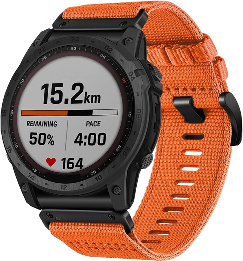 Abanen Rugged Nylon Watch Bands for Garmin Fenix 7X / Fenix 6X / Fenix 5X/Enduro 2, Quick Fit 26mm Adjustable Woven Nylon Sports Wrist Strap with Stainless Steel Clasp for Tactix 7 Pro, epix Pro 51mm - Image 3