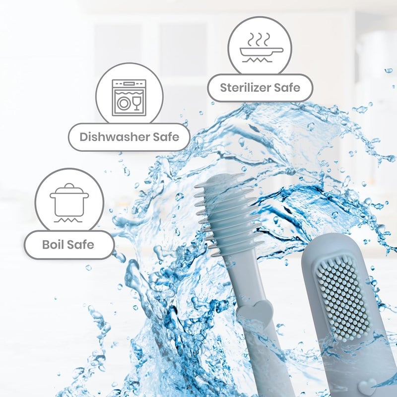 Fixily Silicone Baby Finger Manual Toothbrush, Great For Massaging & Cleaning Gums, Bpa-Free, Use Soft Brush For Kids & New Born Baby, Kids Finger Toothbrushes - Image 3