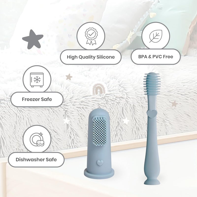 Fixily Silicone Baby Finger Manual Toothbrush, Great For Massaging & Cleaning Gums, Bpa-Free, Use Soft Brush For Kids & New Born Baby, Kids Finger Toothbrushes - Image 2