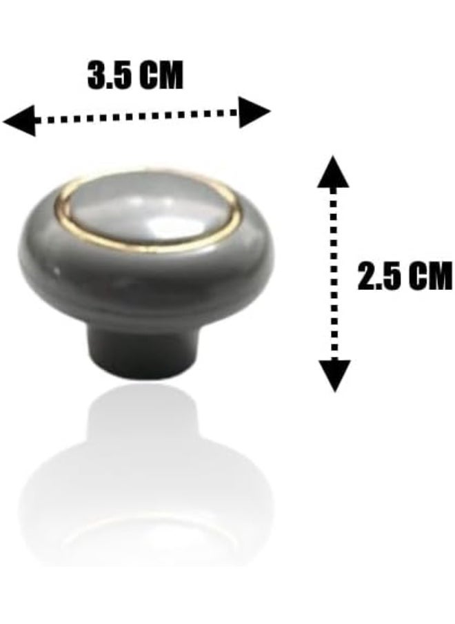 Biella ABS Furniture Pulls Knob - Mushroom Shaped Grey Cabinet Knobs Drawer Pulls for Home Office Kitchen Cupboard Wardrobe DIY (Pack of 2)  - Image 2
