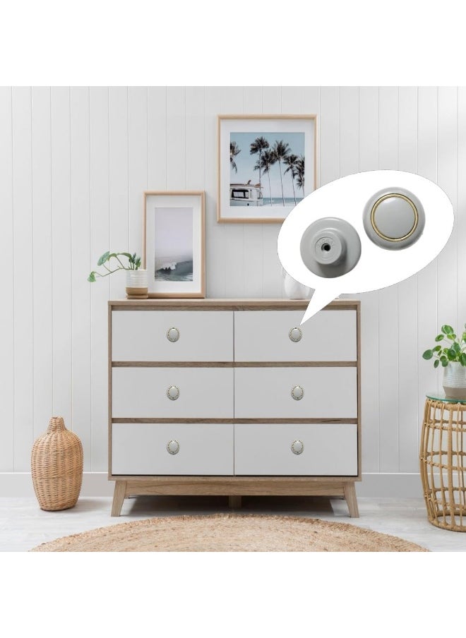 Biella ABS Furniture Pulls Knob - Mushroom Shaped Grey Cabinet Knobs Drawer Pulls for Home Office Kitchen Cupboard Wardrobe DIY (Pack of 2)  - Image 4