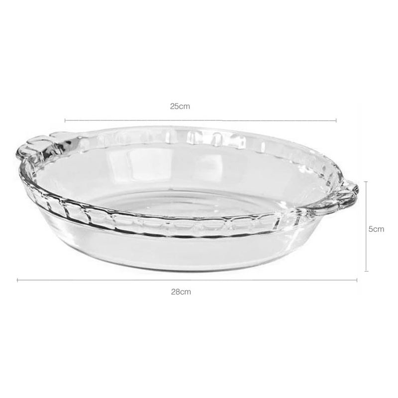 Marinex Large Fluted Glass Pie Dish 1.6L – Durable Heat-Resistant Borosilicate Bakeware - Clear - Image 2