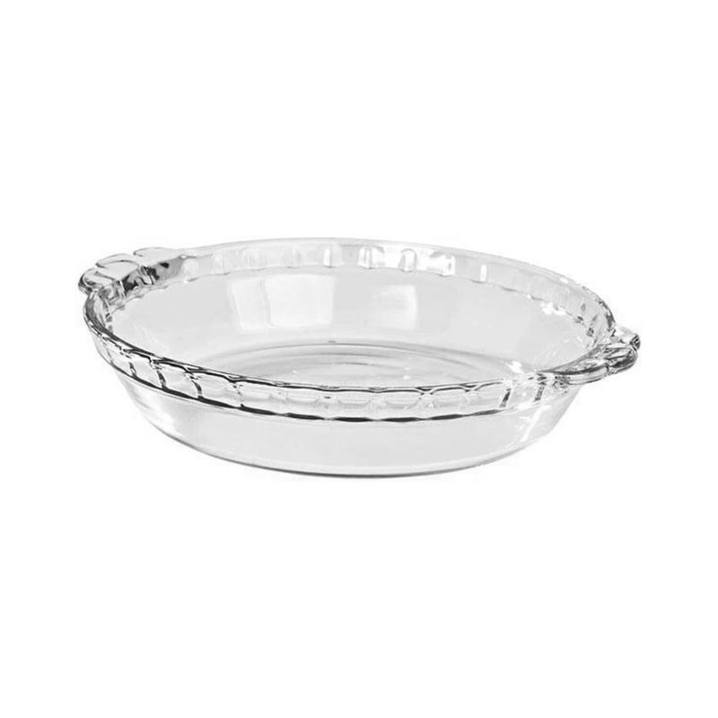 Marinex Large Fluted Glass Pie Dish 1.6L – Durable Heat-Resistant Borosilicate Bakeware - Clear - Image 1
