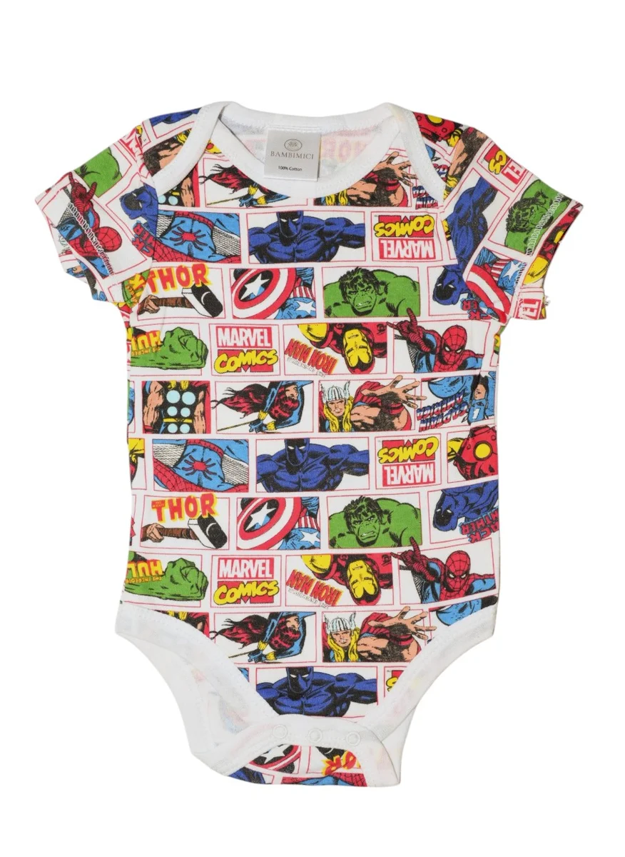 Bambimici Bambimici Car Print Onesie Short Sleeve