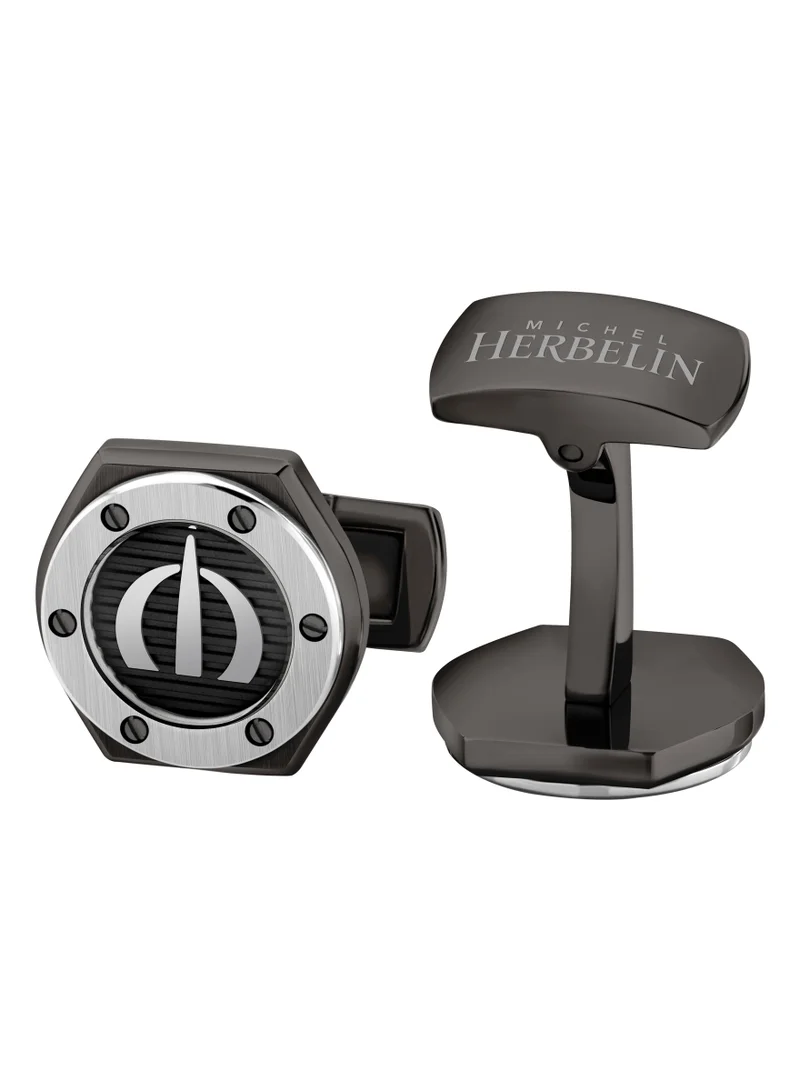 ميشيل هيربيلين Grey Plating And Stainless Steel Cufflink