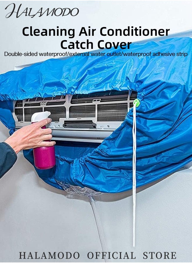 HALAMODO Air Conditioning Cleaning Waterproof Cover with Drain Outlet Dust Washing Clean Protector Bag for 2-3P Wall Mounted Air Conditioning  - Image 3