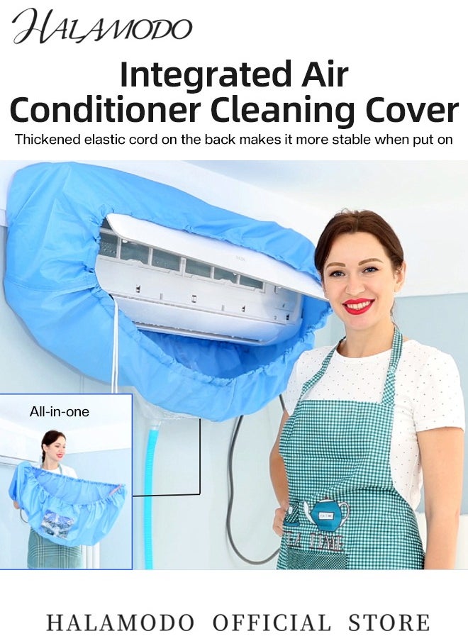 HALAMODO Air Conditioning Cleaning Waterproof Cover with Drain Outlet Dust Washing Clean Protector Bag for 2-3P Wall Mounted Air Conditioning  - Image 4