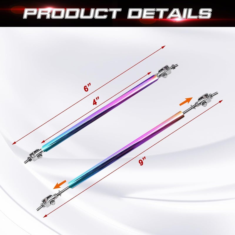 Xotic Tech Adjustable Front Bumper Lip Splitter Strut Rods - Image 2